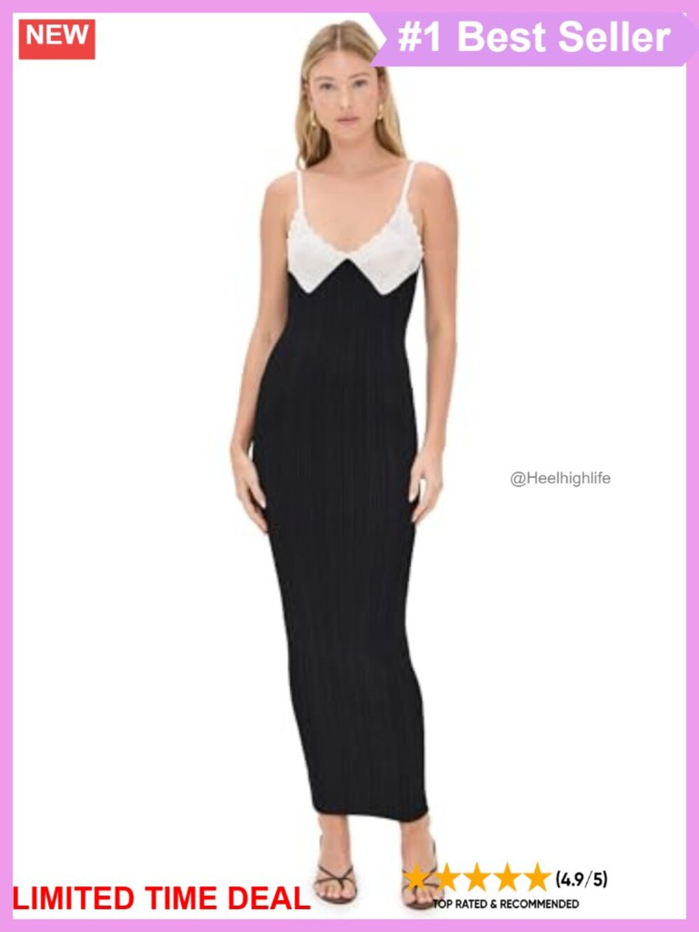 Lightweight Super-Stretch Ribbed Knit Maxi Dress